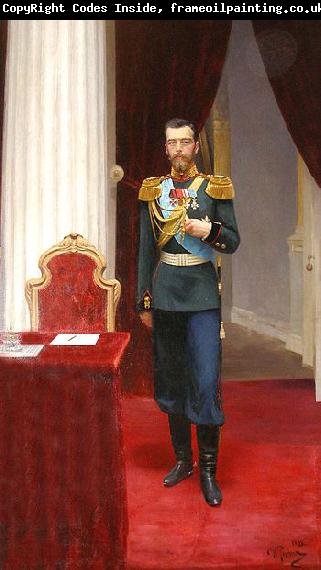 Ilya Repin Portrait of Emperor Nicholas II.